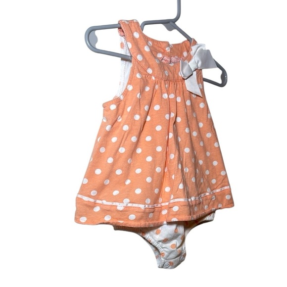 First Impressions Baby Girl Polka Dot Sunsuit in Orange and White Size 18 Months - Picture 2 of 8